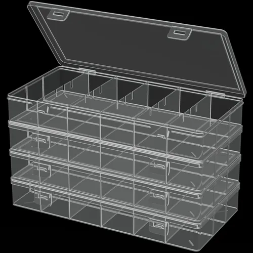 Vista 8 de Caja de almacenamiento de plástico visible transparente, caja de almacenamiento de herramientas cosméticas, herramientas de maquillaje, aparejos