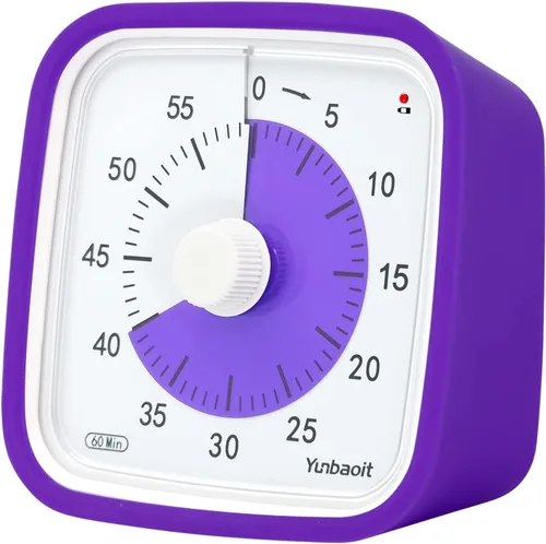 Vista 9 de Yunbaoit Temporizador Visual Negro Mejorado con Estuche Protector, Temporizador Silencioso de Cuenta Regresiva de 60 Minutos para Niños y Adultos