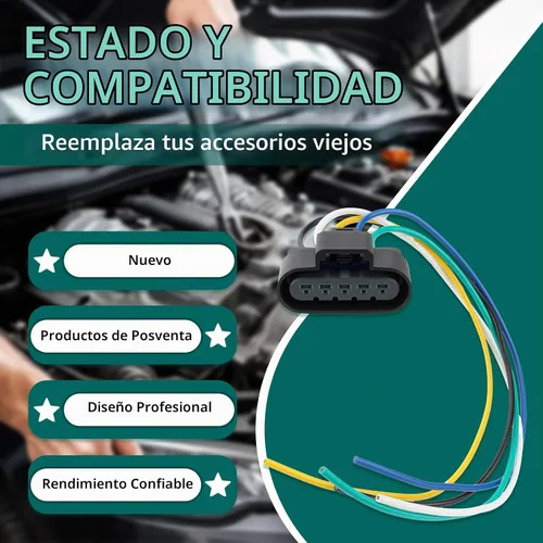 Vista 5 de AUTOKAY Conector de faro delantero para Chevrolet Impala LS LT 2006-2013 2.5L 3.6L Adaptador hembra, conector para arnés de cableado, para faros