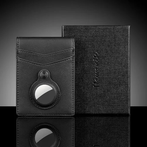 Vista 7 de Hawanik Billetera plegable delgada para hombre con soporte integrado para AirTag