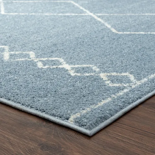Vista 3 de LUXE WEAVERS Daphnes 2735 - Alfombra geométrica marroquí bohemia azul de 8 x 10 pies