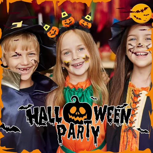 Vista 4 de Yexiya 6 diademas de calabaza de Halloween, sombrero de calabaza, diadema de vestir para mujeres, adultos, niños, suministros de fiesta de disfraces