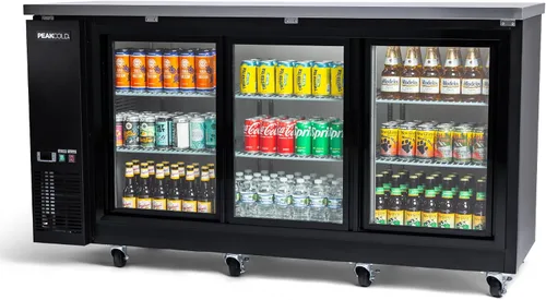 Vista 15 de PEAKCOLD - Enfriador comercial de barra trasera de 36 pulgadas, 1 puerta, puerta de cristal, color negro