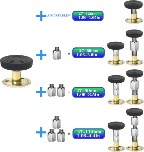 Vista 3 de 4 herramientas antivibraciones para marco de cama, tapones de cabecera ajustables roscados, para evitar que se aflojen, marco de cama, soporte