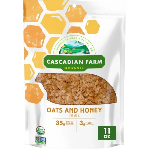 Vista 12 de Cascadian Farm Granola orgánica, cereales de canela y pasas, bolsa resellable, 11 onzas
