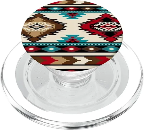 Vista 8 de PopSockets estilo bohemio occidental, patrón azteca, estilo sureño, rústico, PopGrip estándar