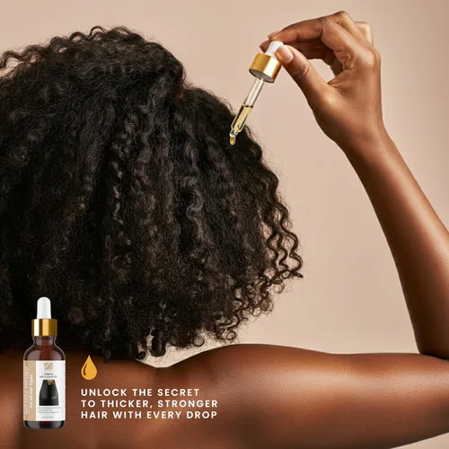 Vista 5 de Aceite orgánico para el crecimiento del cabello, 100 % orgánico prensado en frío, masaje tradicional para el cuero cabelludo y el cabello