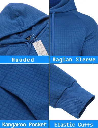 Vista 5 de COOFANDY Conjunto deportivo de 2 piezas con capucha y bolsillo para hombre