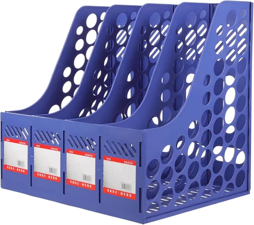 Vista 9 de File Organizer Rack Sturdy Desktop File Holder Section Design Easy Assembly Document Storage Shelf for Office School Room Book Storage and Folder
