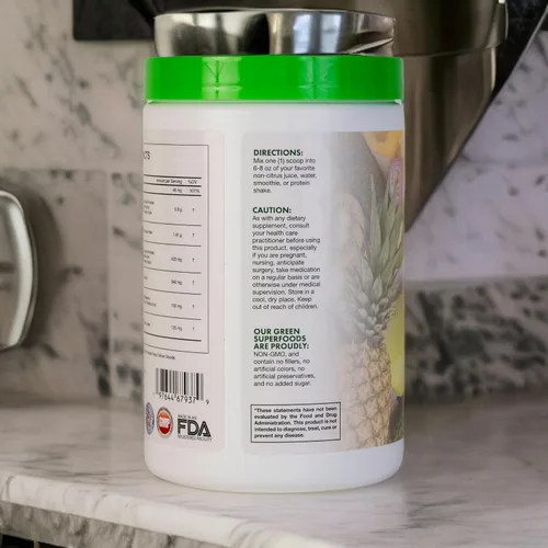 Vista 3 de Superalimentos verdes Suplementos de frutas y verduras Suplementos energéticos naturales Vitaminas y minerales Espinacas, espirulina