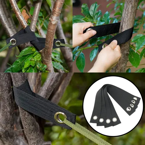 Vista 6 de 4 correas de estaca resistentes de 15.7 in, para estacas con ojales para árboles y plantas, correas reforzadas para sujetar árboles recién plantados