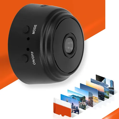 Vista 4 de Mini cámara A9, cámara IP HD 1080P con cubierta trasera magnética, mini videocámara de seguridad para el hogar, cámara de videovigilancia micro Negro