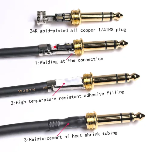 Vista 6 de Cable XLR de 1/4 de pulgada a 3 pines, cable equilibrado de micrófono TRS macho a XLR macho de 0.250 in (1 pie)