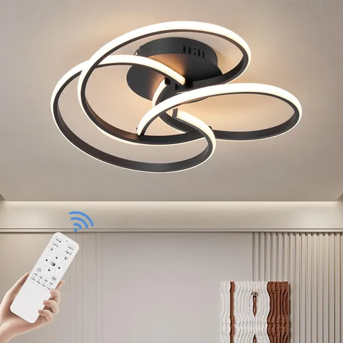Vista 8 de CANEOE Lámpara de Techo LED Moderna, 42W Regulable Lámpara de Techo Empotrada con Control Remoto, Lámpara de Techo LED de Montaje Empotrado