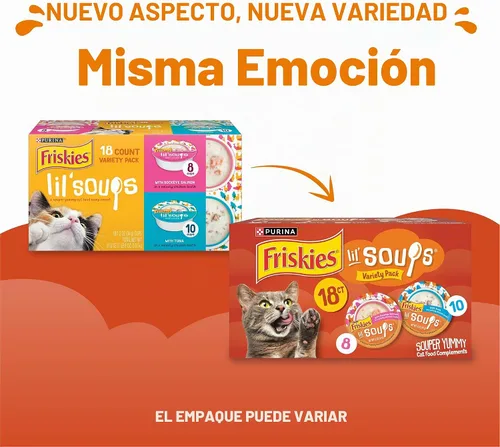 Vista 2 de Purina Friskies Lil' Soups Lil' Grillers & Lil' Slurprises complemento alimenticio para gatos