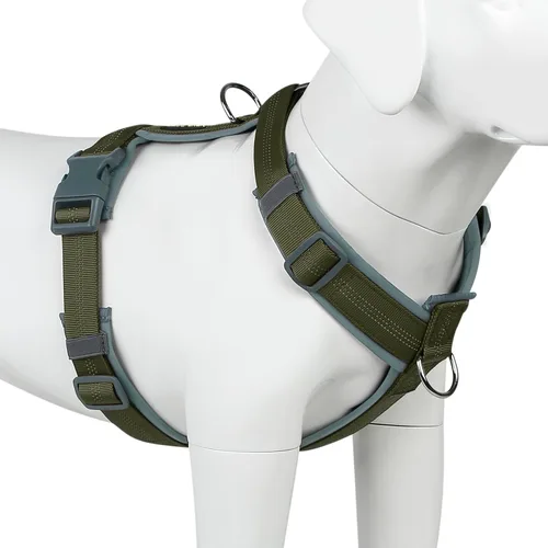 Vista 17 de Arnés para perro Plutus Pet sin tirón, arnés ajustable de nylon con acolchado suave, arnés para perro reflectante y resistente para perros pequeños