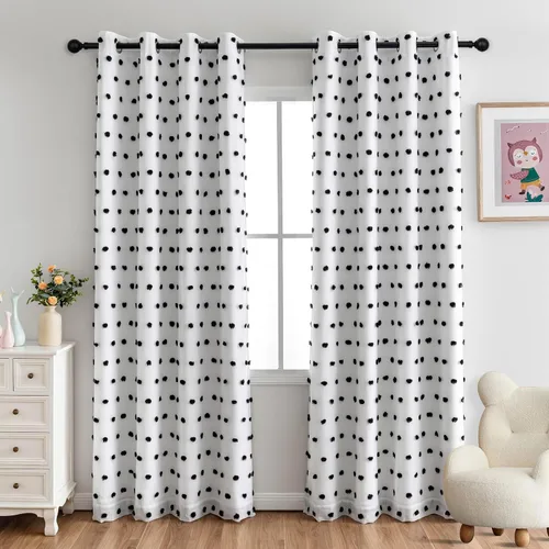 Vista 29 de MYSKY HOME - Cortinas opacas rosadas para dormitorio de niñas de 54 pulgadas de largo, cortinas cortas para tratamiento de ventanas, 100% cortinas