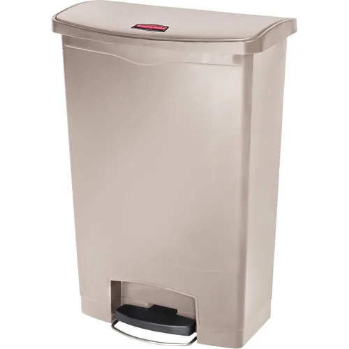 Vista 9 de Rubbermaid Commercial Products - Bote de basura Streamline Slim con pedal Papelera de plástico, 4 galones (15 litros), color rojo, con manos