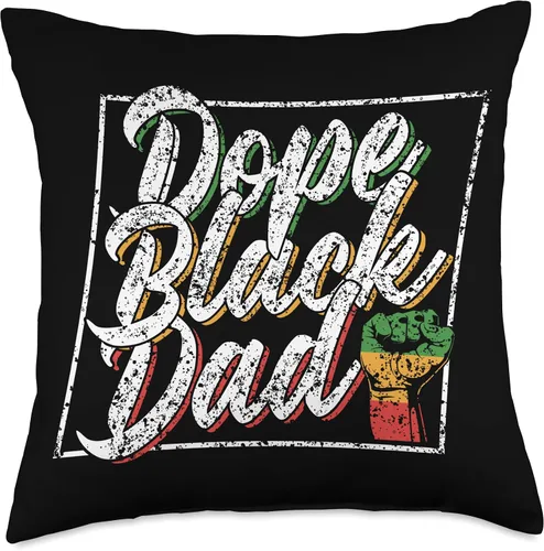 Vista 4 de Freedom Pride African American Juneteenth Papa Dope Black Dad Africa Juneteenth 1865 American Father Daddy Throw Pillow, 16x16, Multicolor