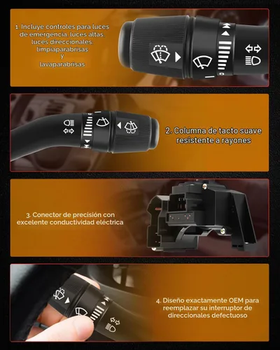 Vista 5 de cciyu Interruptor de señal de giro multifunción Combinación
