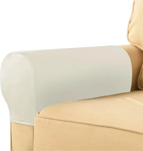 Vista 12 de 2 fundas para reposabrazos de sofá de piel sintética y elastano, elásticas, antideslizantes, protectores para sillones con clavos de giro libre