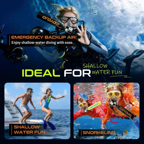 Vista 9 de GOYOJO Mini tanque de buceo de 1L con máscara – Tanque de aire de buceo portátil certificado DOT, presión máxima de 3000 PSI, botella pony