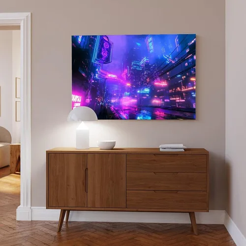 Vista 6 de ZMLIS Cyberpunk Urban Subculture Wall Art – Futuristic Neon City Poster – Edgy Retro-Futuristic Home Decor Canvas Wall Art Print Poster For Home