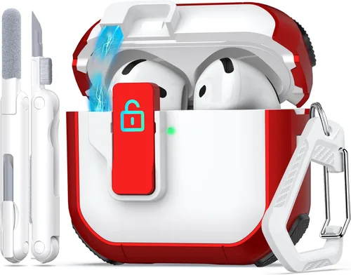 Vista 12 de Funda para AirPods de 4ª Generación, Diseño Transparente con Tapa Emergente Automática, Incluye Herramienta de Limpieza, Duradera y Resistente a