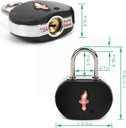 Vista 2 de Paquete de 4 candados de equipaje aprobados por la TSA con llave, cerradura de viaje aprobada por la TSA, cerradura de maleta aprobada por la TSA