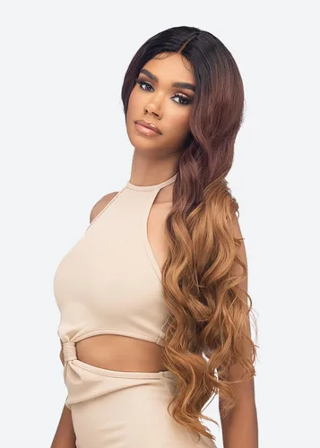 Vista 2 de Vivica A. Fox HBL-LUNA, mezcla de cabello humano, peluca de encaje frontal, color 3TB/30/27