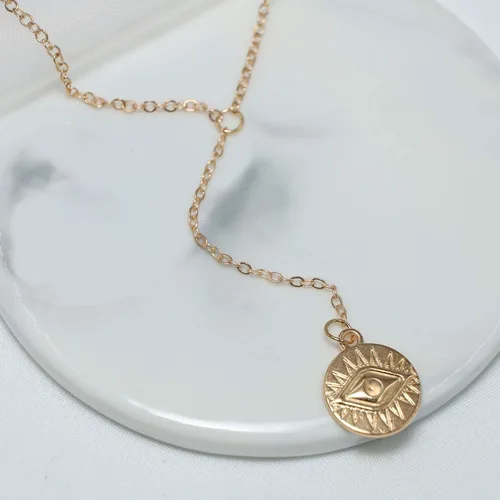 Vista 2 de TseanYi - Collar con monedas de ojo malvado para mujer y niña
