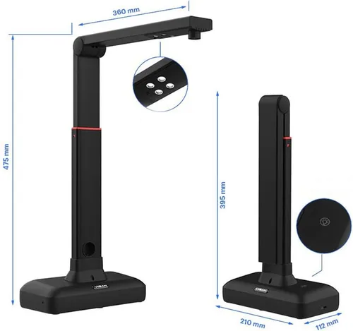 Vista 5 de TsoLay Escáner de documentos de libro de 23 MP, escáner de cámara de gran formato A2 con función OCR/grabación de video/luz LED de alto brillo