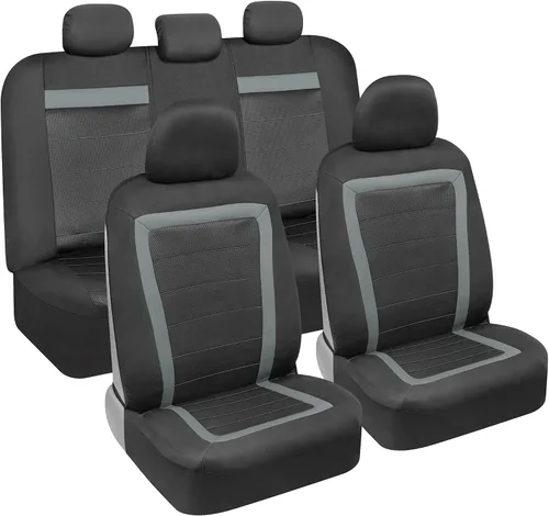 Vista 11 de BDK carXS Monaco - Juego completo de fundas para asiento de auto, fundas de asiento delantero beige de tres tonos con funda de asiento trasero