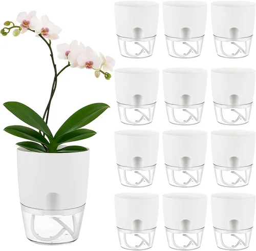 Vista 26 de Macetas de riego automático para plantas de interior, macetas para exteriores, paquete de 3 macetas de riego automático de 6 pulgadas, macetas