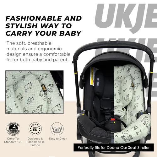 Vista 2 de UKJE Funda compatible con asiento de automóvil y cochecito Doona, cumple con la norma CPSC, protector de asiento de automóvil, forro de asiento