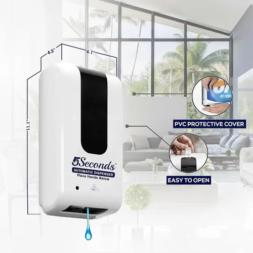 Vista 4 de Dispensador automático de jabón sin contacto de 33.8 fl oz, dispensador de desinfectante de manos para montaje en pared, dispensador de jabón