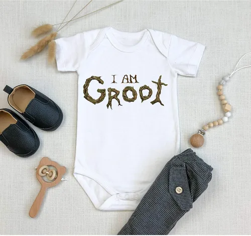 Vista 3 de TripleBDesigns I AM GROOT - Mameluco de una pieza para bebé recién nacido