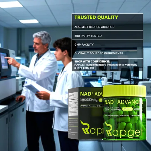Vista 7 de RAPGET Suplemento liposomal NAD + Resveratrol - Suplemento NMN alternativo de alta pureza NAD + Suplemento para energía - Apoyo a la salud celular