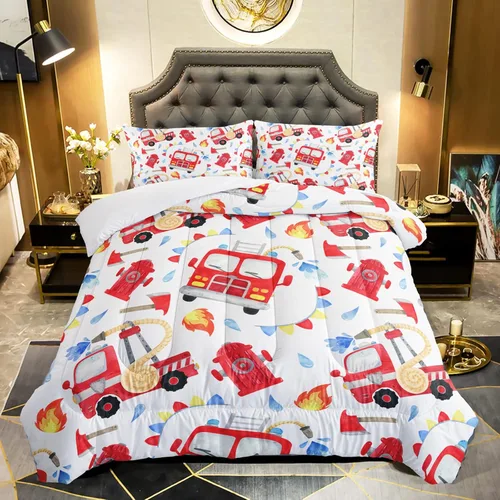 Vista 20 de QOOMO Juego de edredón de fútbol americano de 3 piezas, tamaño individual, juego de ropa de cama de fuego y agua para adolescentes, niños y niñas