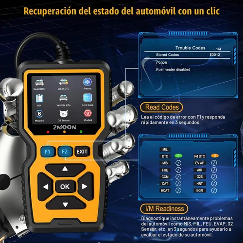 Vista 3 de ZMOON ZM201 - Herramienta de diagnóstico profesional OBD2, lector de código de motor de verificación mejorado con herramientas de diagnóstico