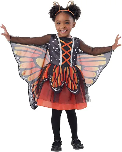 Vista 7 de Seasons Disfraz de mariposa de belleza, disfraz de Halloween naranja para niñas