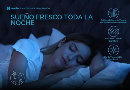 Vista 3 de Nappler - Almohada refrescante para durmientes calientes - Juego premium de 2 almohadas de cama tamaño estándar - Espuma viscoelástica triturada