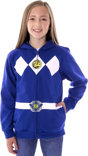 Vista 4 de Power Rangers The Boys - Sudadera con capucha con cremallera completa para disfraz