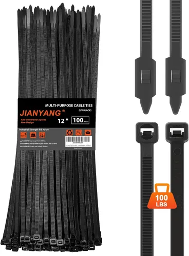 Vista 13 de Bridas de cremallera de 8 pulgadas con dientes de doble cara, resistencia a la tracción de 65 libras, bridas para cables resistentes con autobloqueo