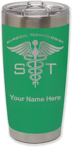 Vista 37 de LaserGram Vaso aislado al vacío de 20 onzas, ST Surgical Technologist, grabado personalizado incluido (gris)