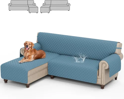Vista 10 de cjc Funda de sofá reversible para perros con correas elásticas, resistente al agua, protector de muebles para mascotas, funda de sofá para sofá de 3