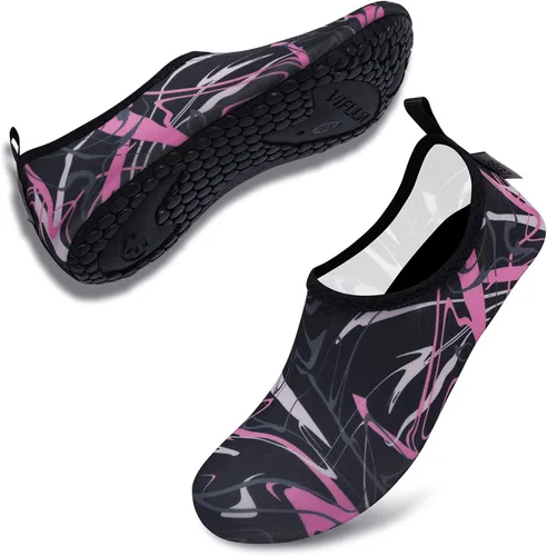 Vista 4 de VIFUUR - Zapatos para deportes acuáticos, calcetines acuáticos, de secado rápido, para yoga, con sensación de andar descalzo, sin cordones