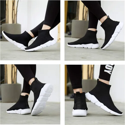 Vista 7 de Women's Slip On Socks Sneakers Walking Shoes Running Tennis Athletic Gym Workout Non Slip Athletic Fashion Sneakers