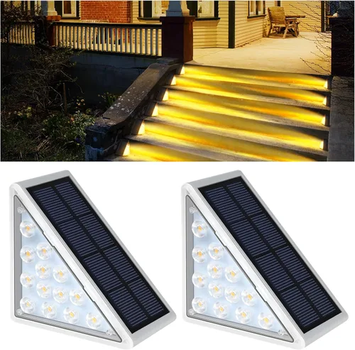 Vista 8 de AUDLES Luces LED Solares para Escalones Impermeables Luces para Escaleras Exteriores, Luz Solar para Terraza Decoración Exterior IP67 Luz