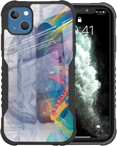 Vista 8 de Funda compatible con iPhone 13/14, a prueba de golpes, arañazos, diseño Kawaii de gato, color negro